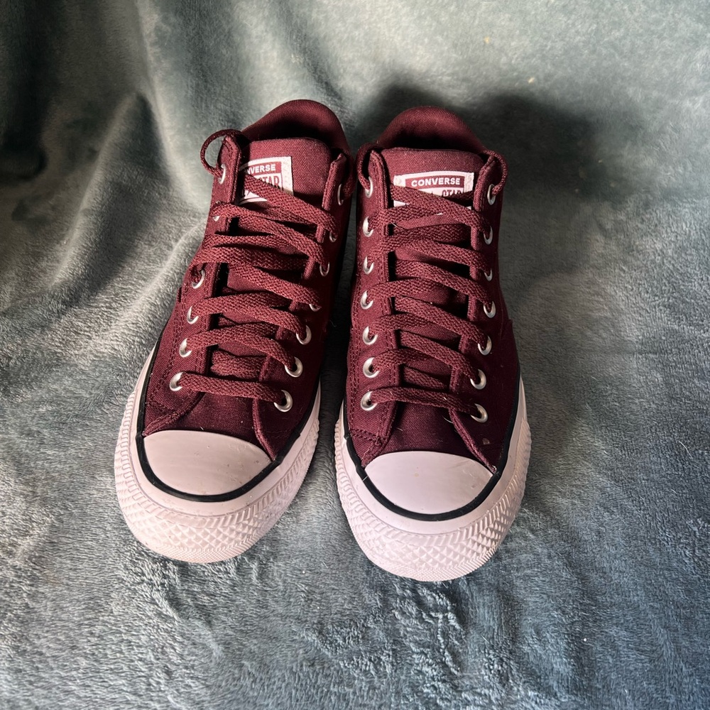 Converse Maroon Lace-Up Sneakers